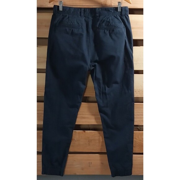 Old Navy Mens 32 Khaki Twill Joggers Navy Blue Cotton Casual Hipster Comfy Work - Picture 2 of 13